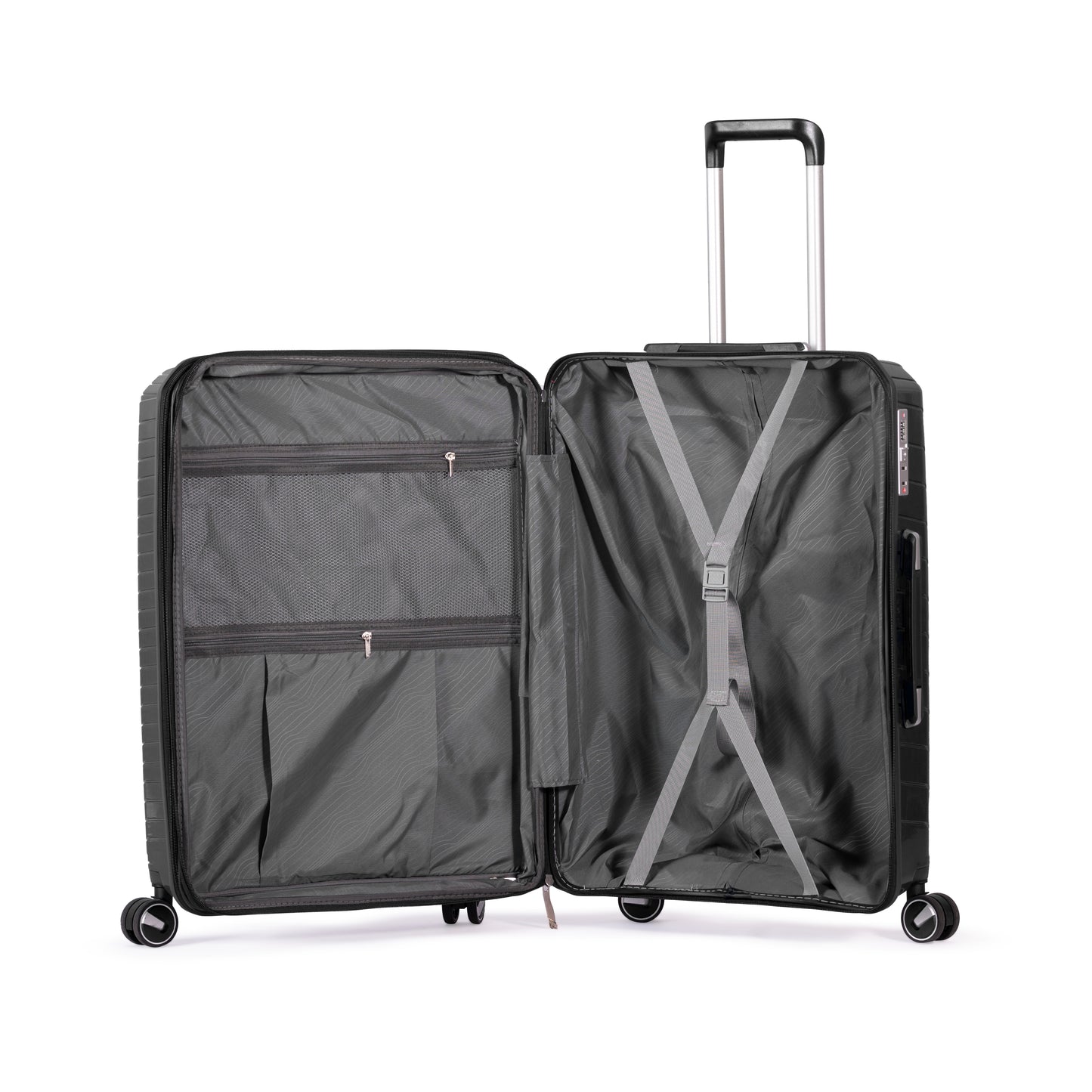 PYRAMID - Comlpete Luggage Set 3 Piece -UNBREAKABLE PP(Black)