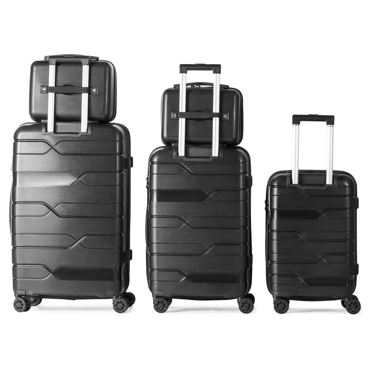 SPHINX - Complete Luggage Set 5 Piece -UNBREAKABLE PP(Black)