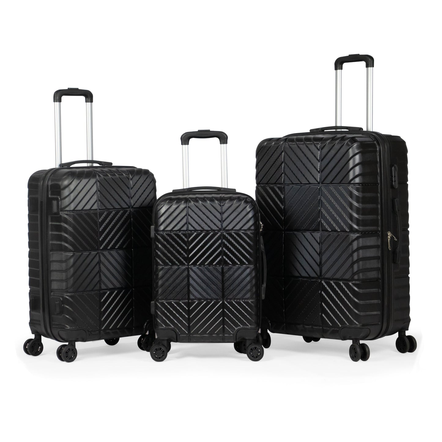 RUM -Complete Luggage Set 3 Piece -ABS (Black)