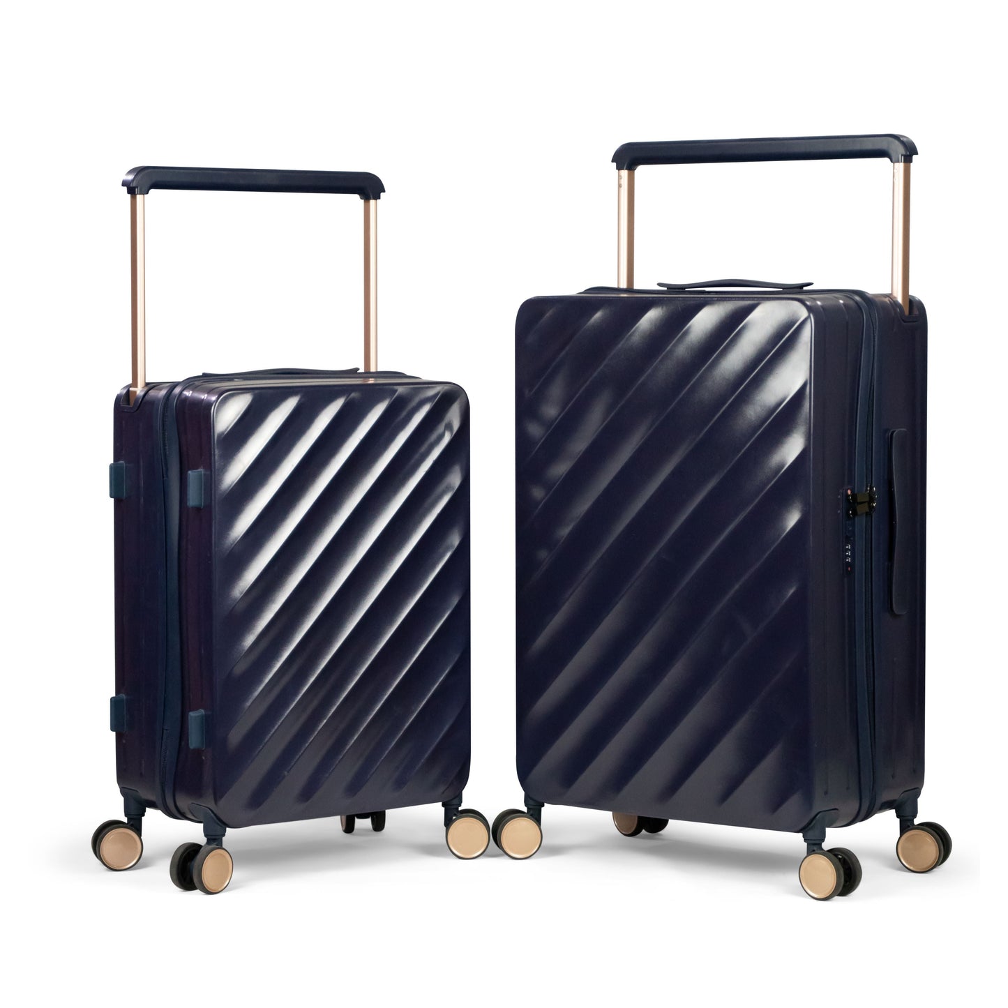 HAVANA -Wide Trolley Complete Luggage Set 2 Pieces - PC (Navy Blue)