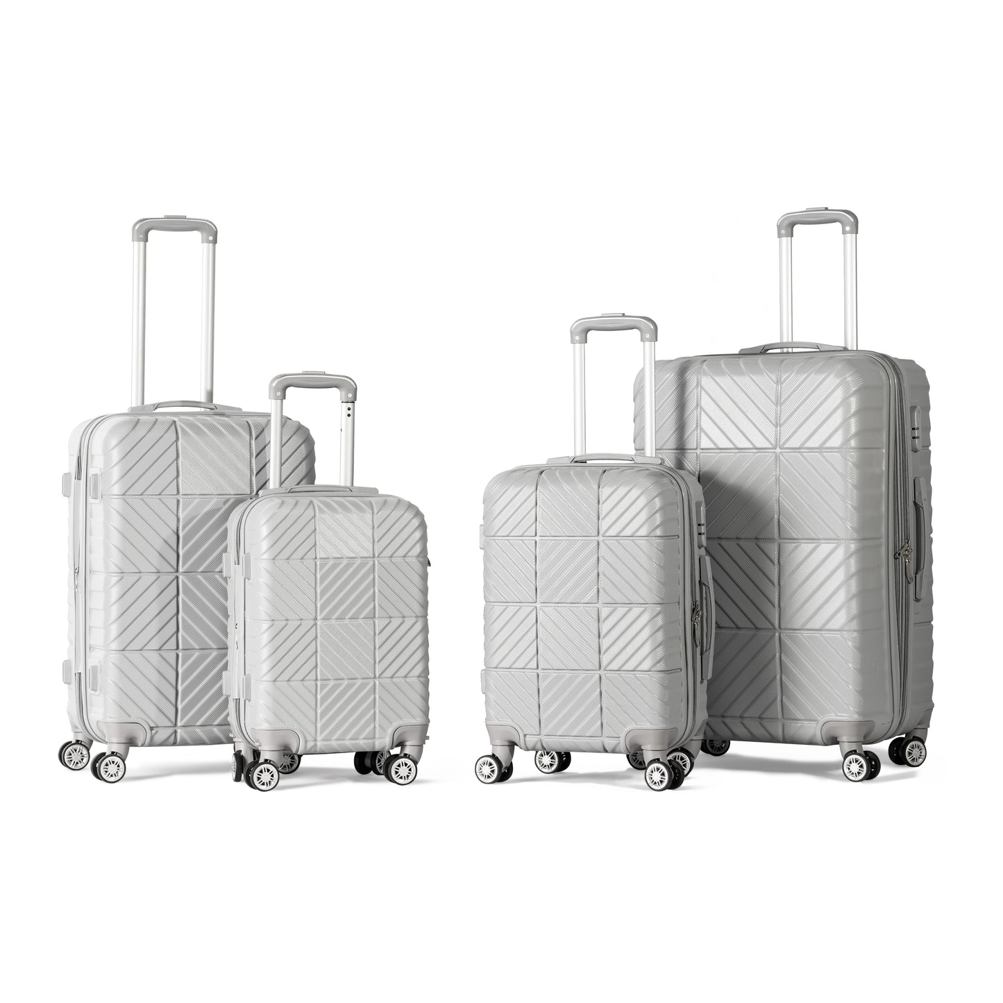PETRA -Complete Luggage Set 4 Piece -ABS(Silver)