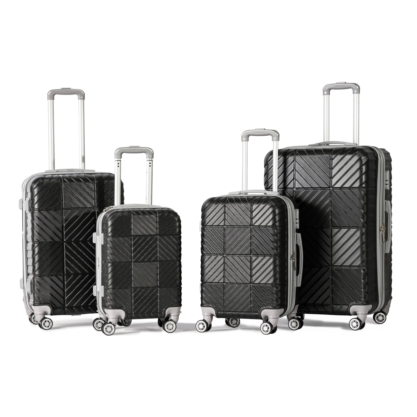 PETRA -Complete Luggage Set 4 Piece -ABS(Black)