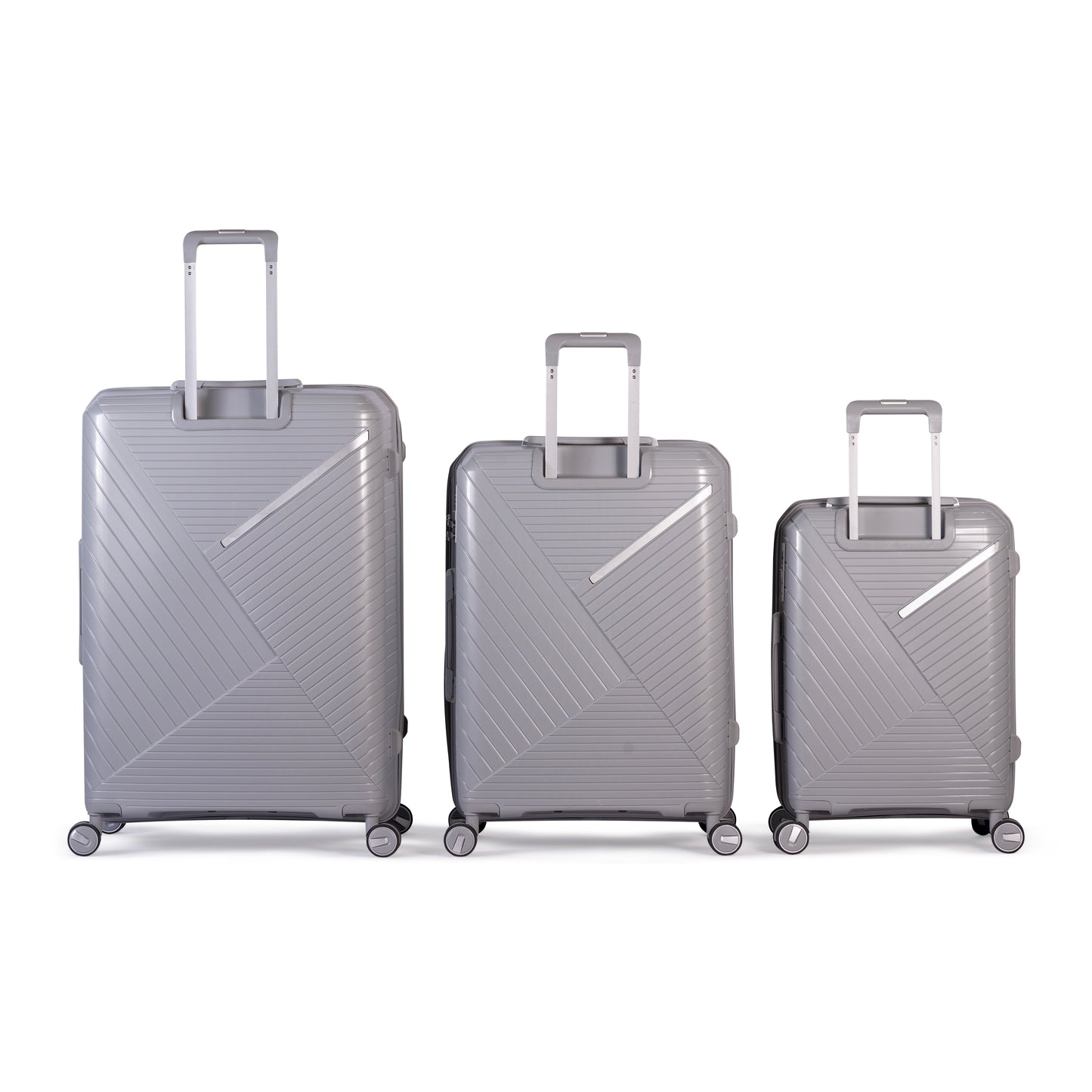 PYRAMID - Comlpete Luggage Set 3 Piece -UNBREAKABLE PP(Silver)