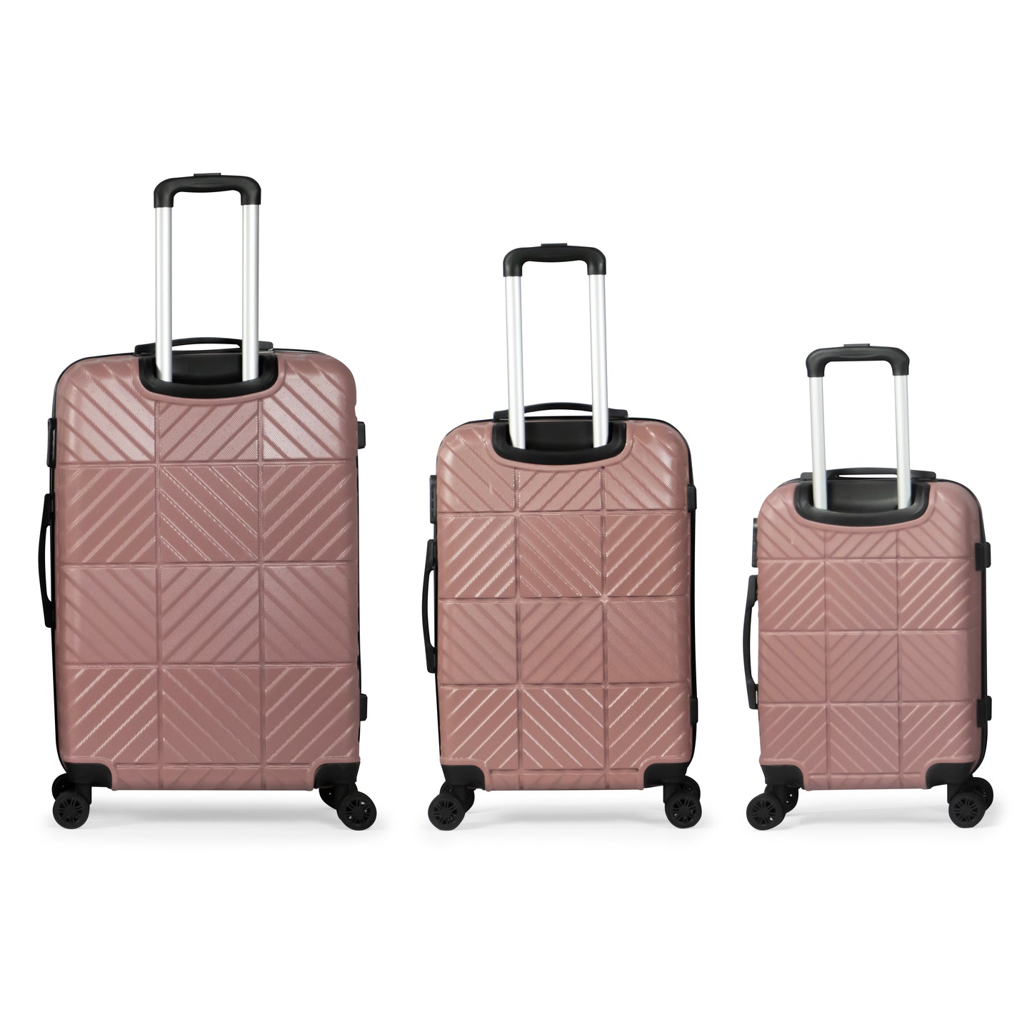 RUM -Complete Luggage Set 3 Piece -ABS (Rose gold)
