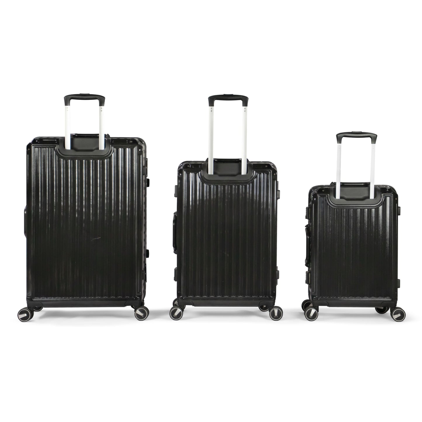 TEMPLE -PREMIUM ALUMINIUM FRAME Complete Luggage Set 3 Piece -PC(Black)