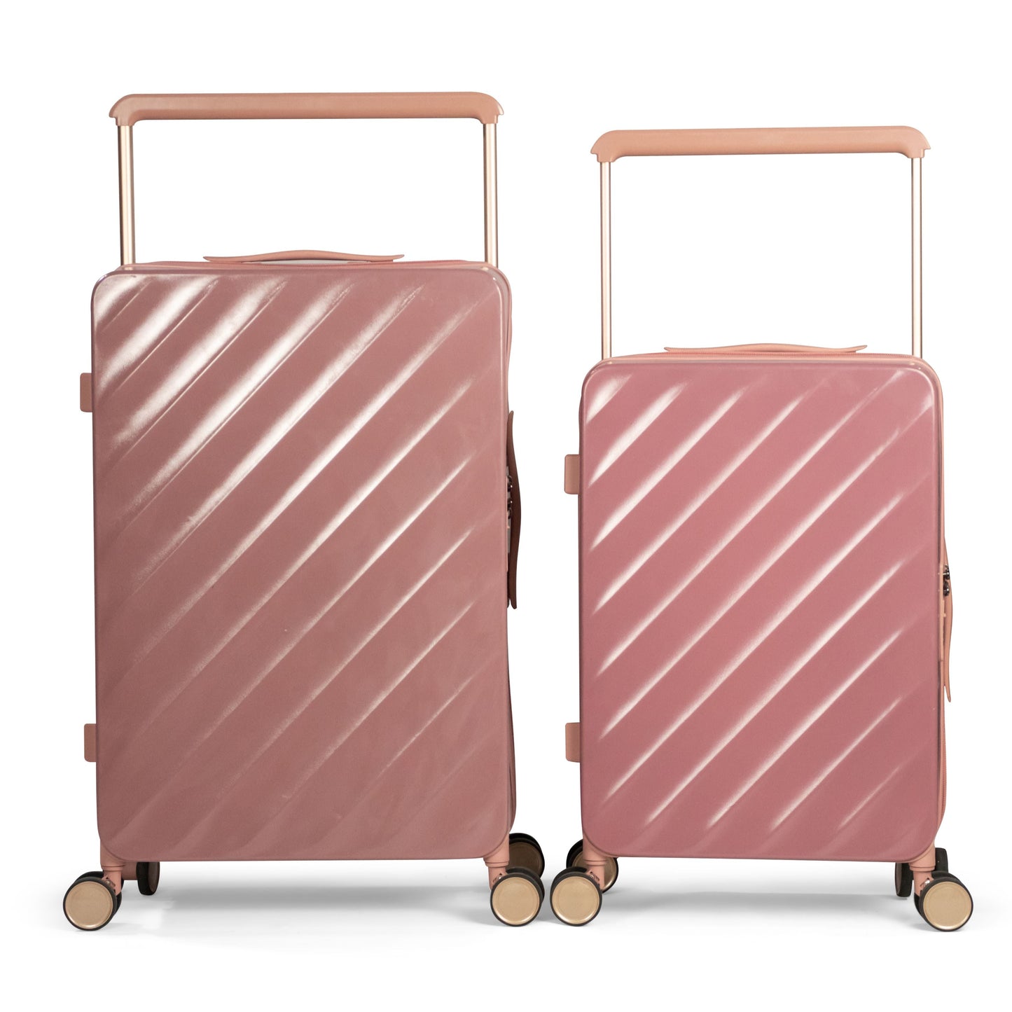 HAVANA -Wide Trolley Complete Luggage Set 2 Pieces - PC(Rose gold)