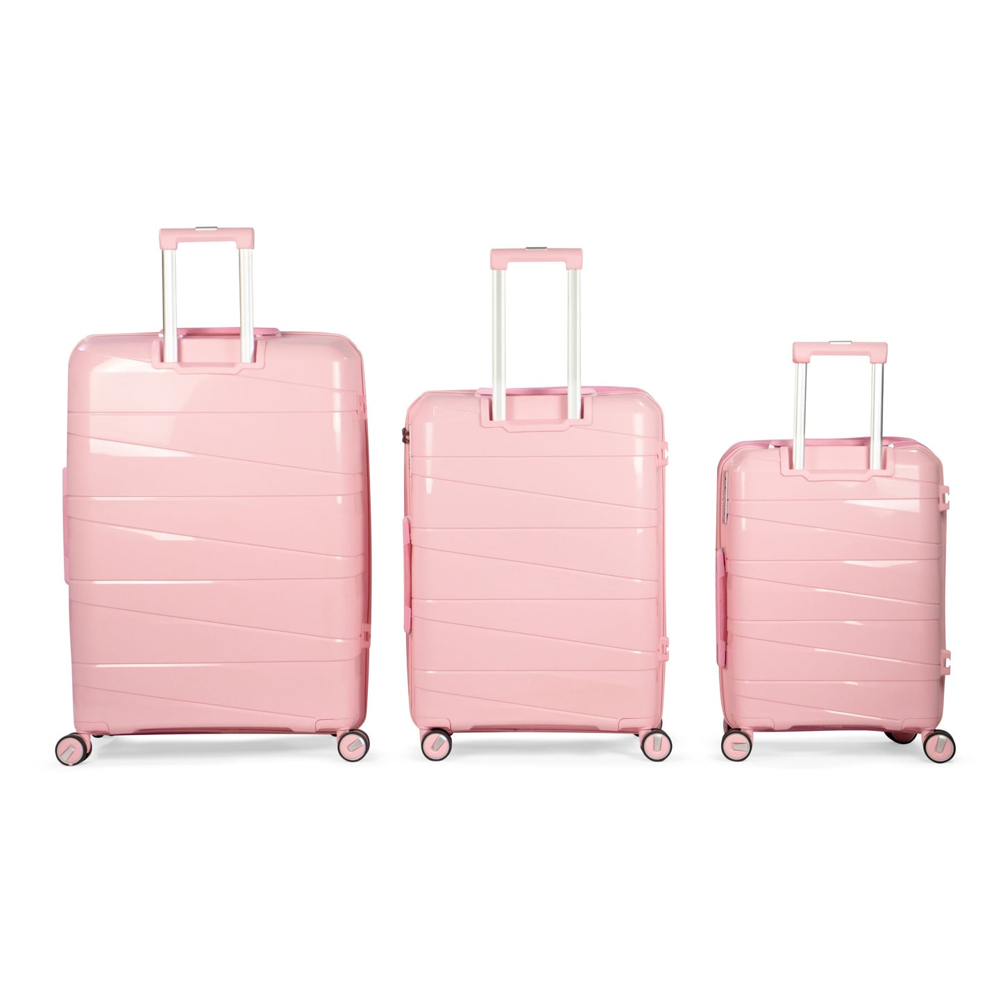 MORTIZ - Comlpete Luggage Set 3 Piece -UNBREAKABLE PP(Pink)