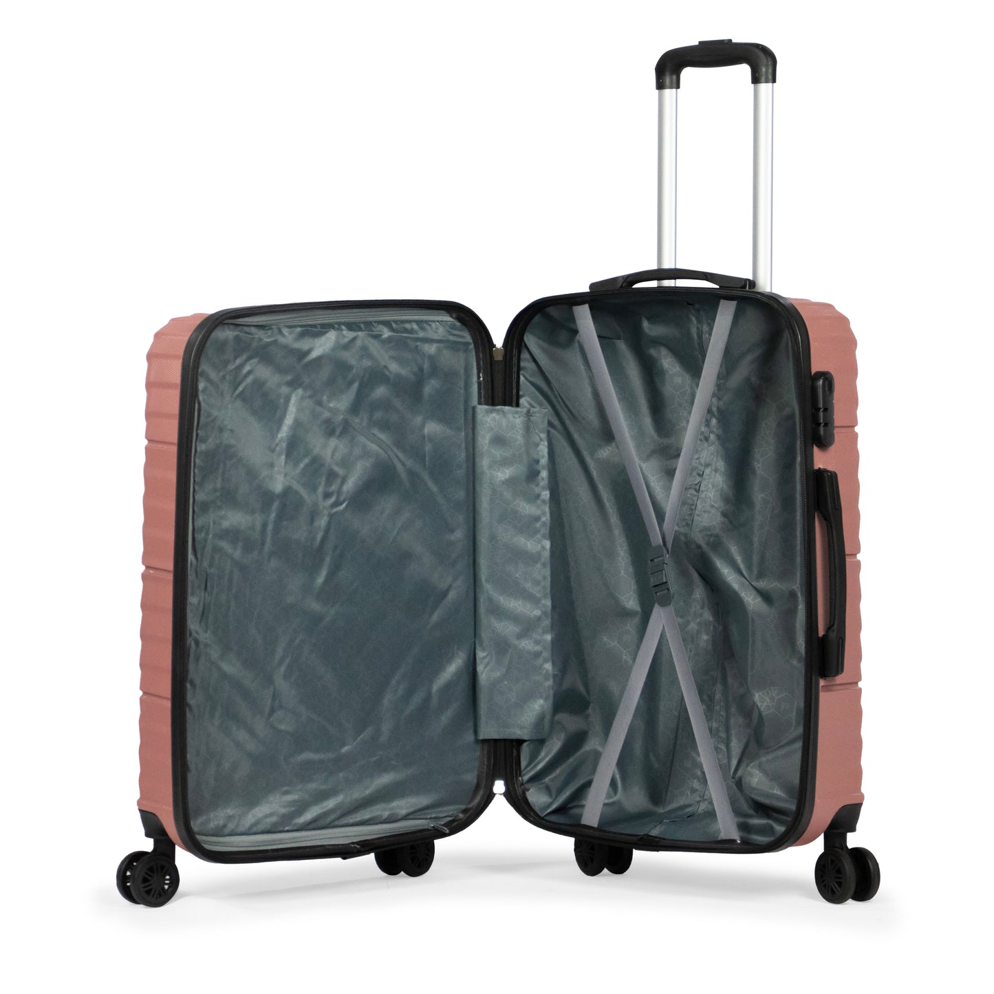RUM -Complete Luggage Set 3 Piece -ABS (Rose gold)