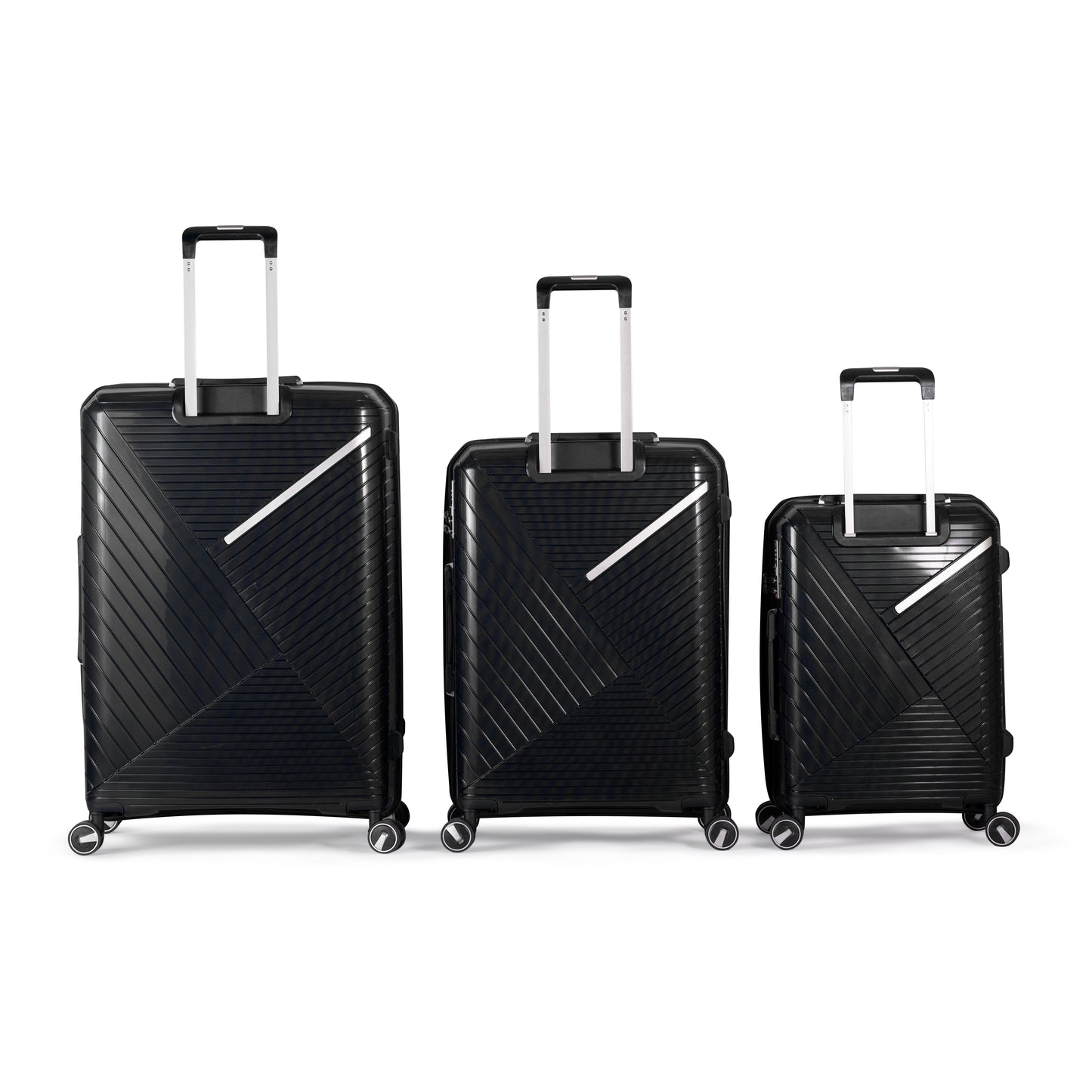 PYRAMID - Comlpete Luggage Set 3 Piece -UNBREAKABLE PP(Black)