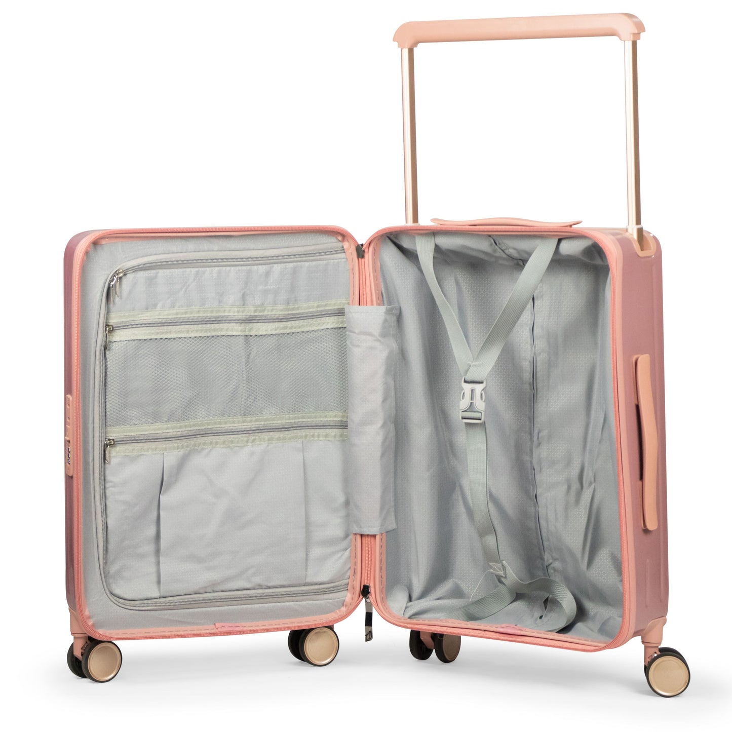 HAVANA -Wide Trolley Complete Luggage Set 2 Pieces - PC(Rose gold)