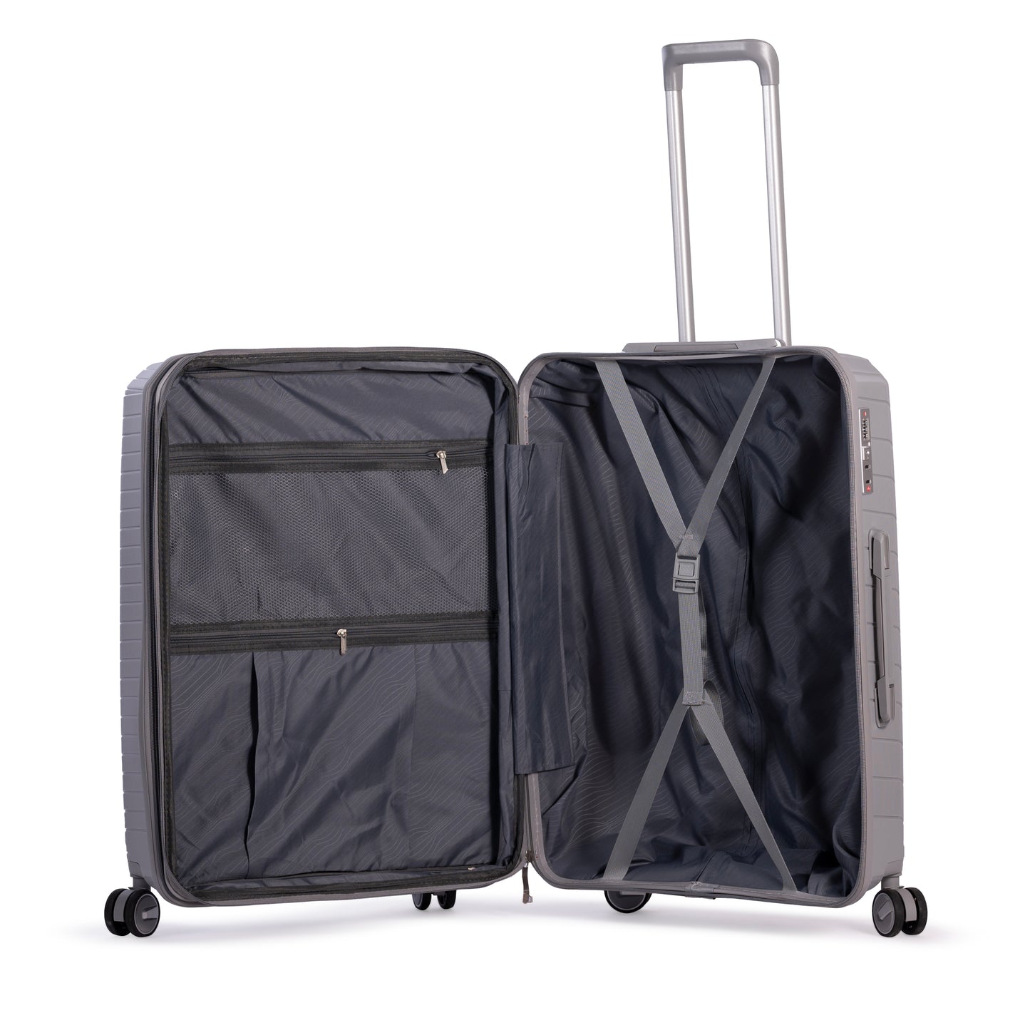 PYRAMID - Comlpete Luggage Set 3 Piece -UNBREAKABLE PP(Silver)