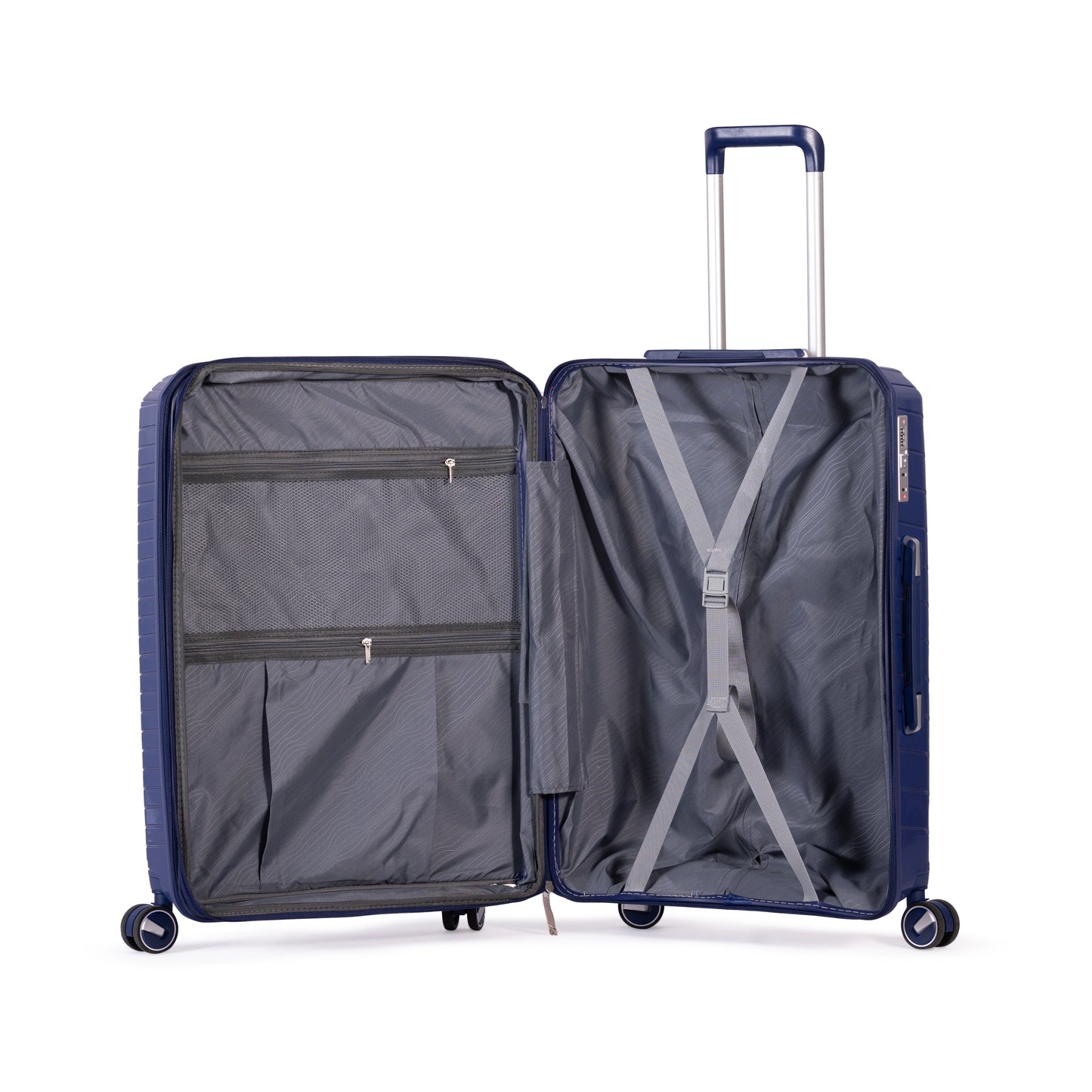 PYRAMID - Comlpete Luggage Set 3 Piece -UNBREAKABLE PP(Blue)