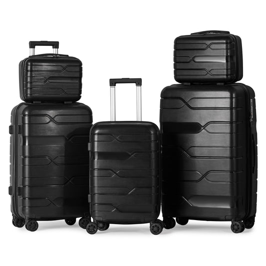SPHINX - Complete Luggage Set 5 Piece -UNBREAKABLE PP(Black)