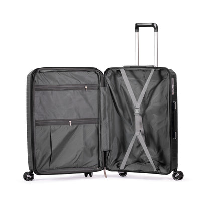 PYRAMID - Comlpete Luggage Set 3 Piece -UNBREAKABLE PP(Black)