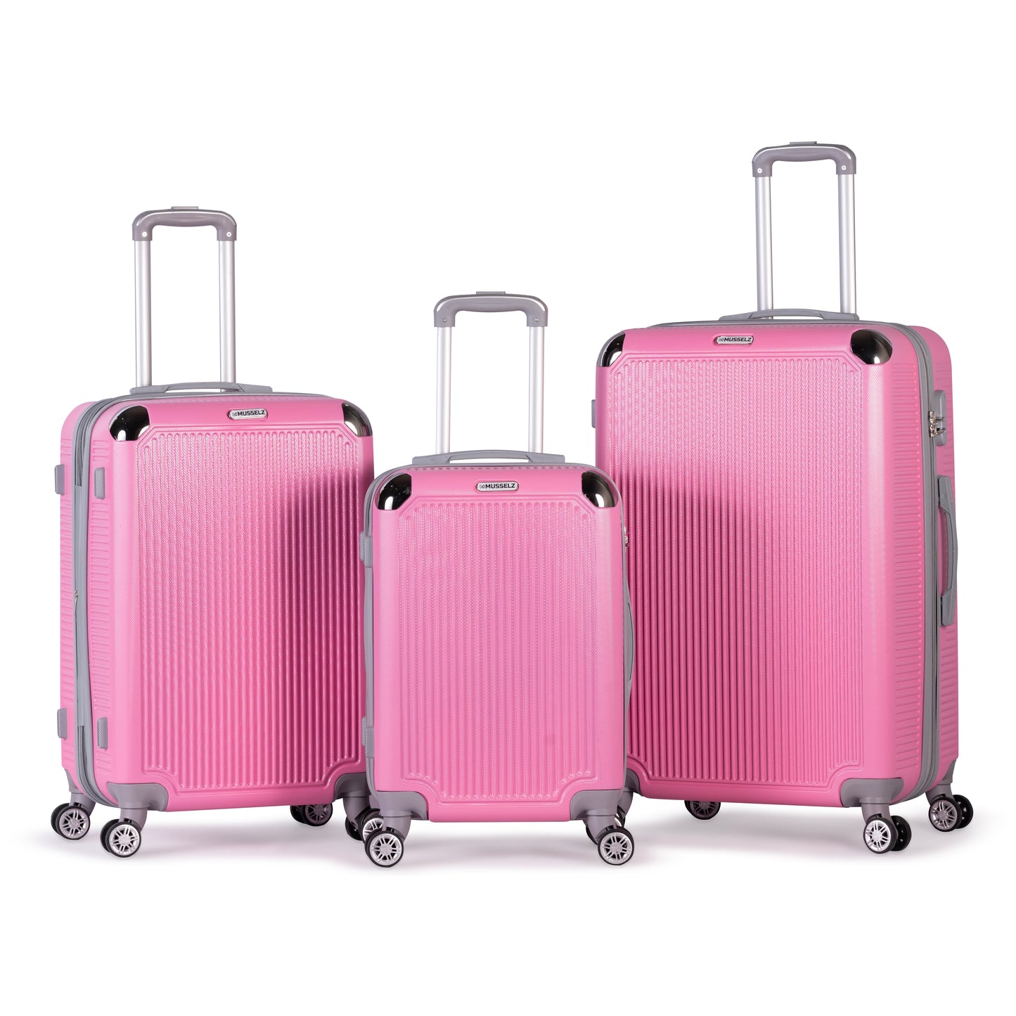 ALCTRAZ -Complete Luggage Set 3 Piece - ABS(pink)