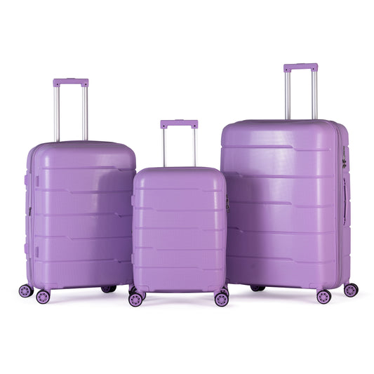 KILIMANJARO - Complete Luggage Set 3 Piece -UNBREAKABLE PP(Purple)