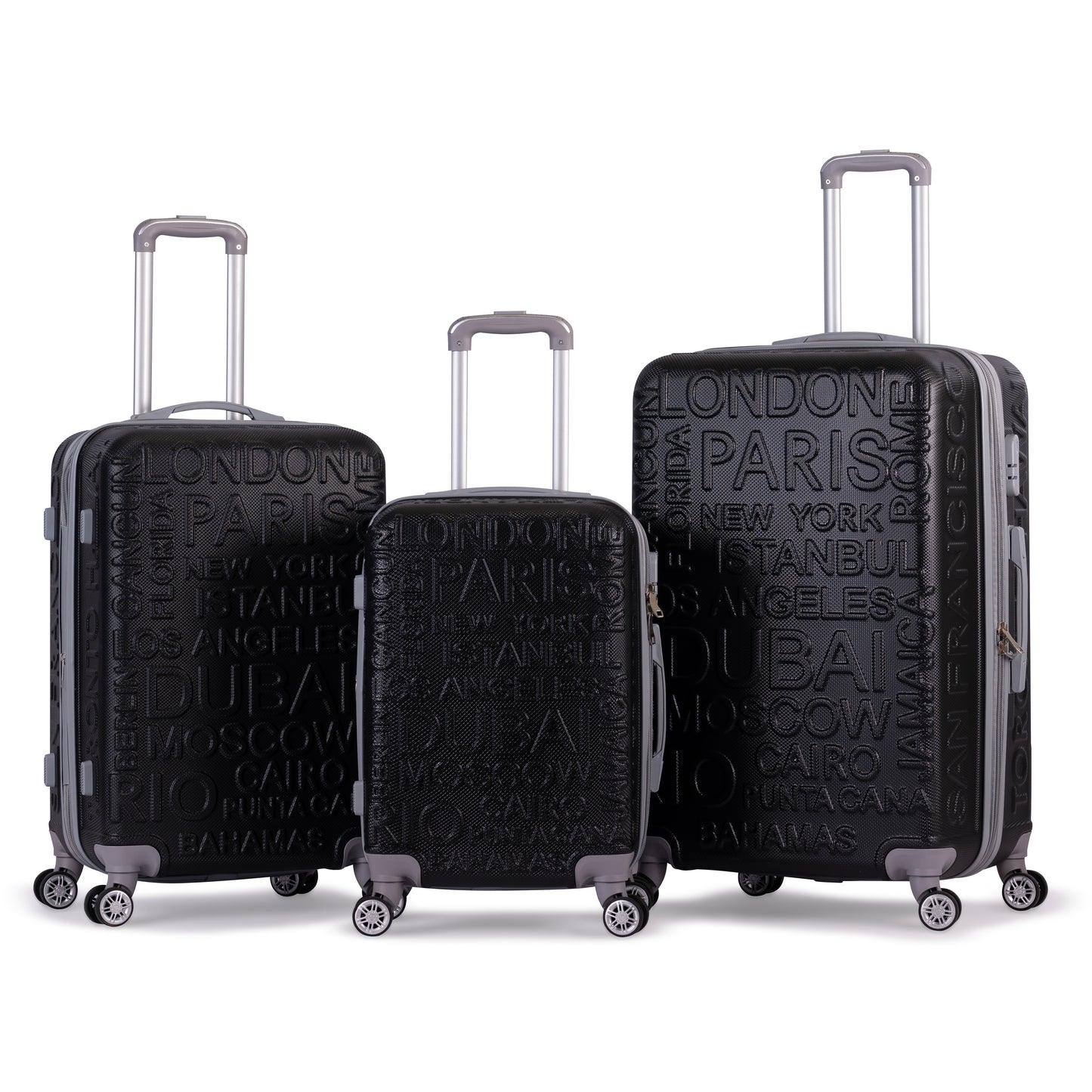 RIO -Complete Luggage Set 3 Piece -ABS(Black)