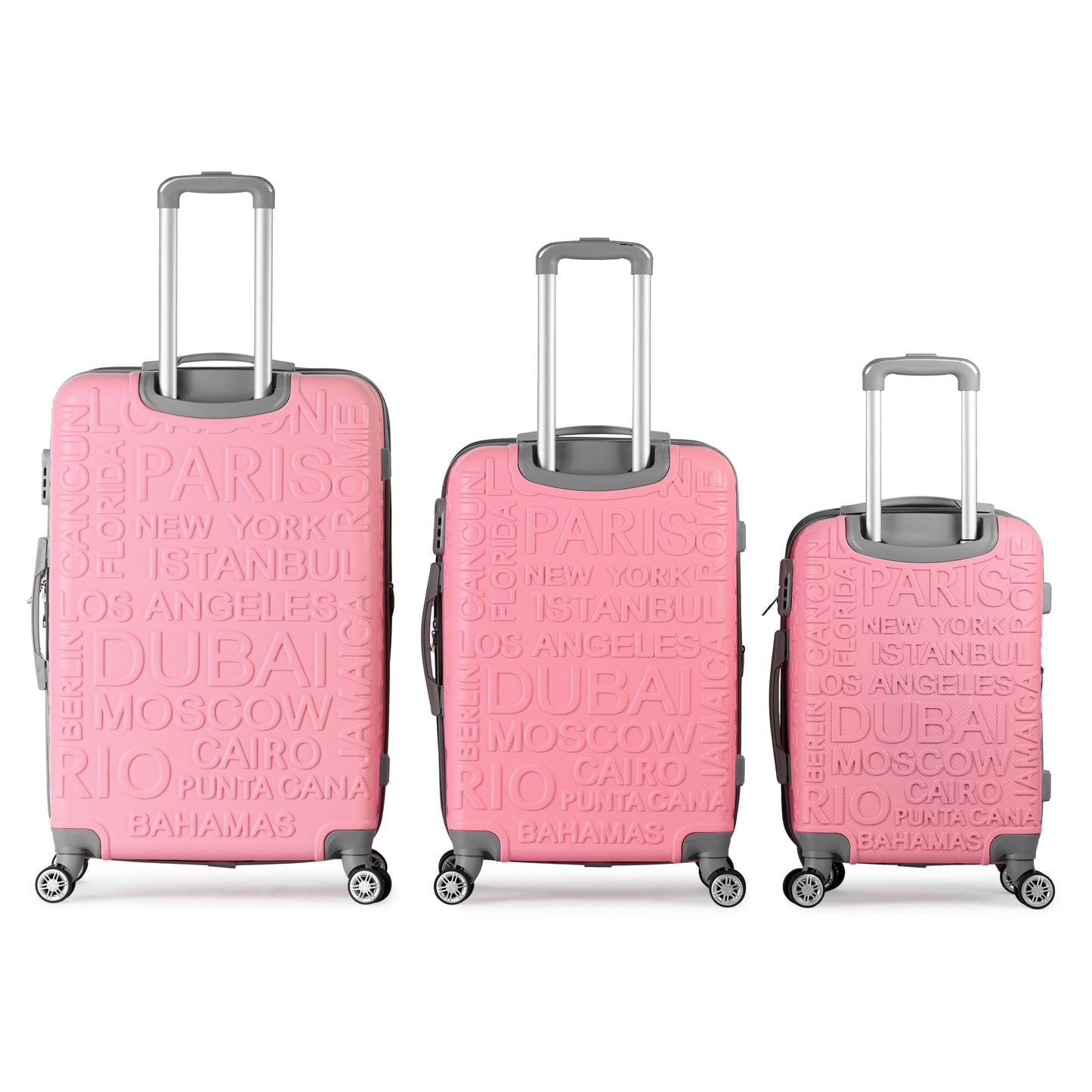 RIO -Complete Luggage Set 3 Piece -ABS(Pink)