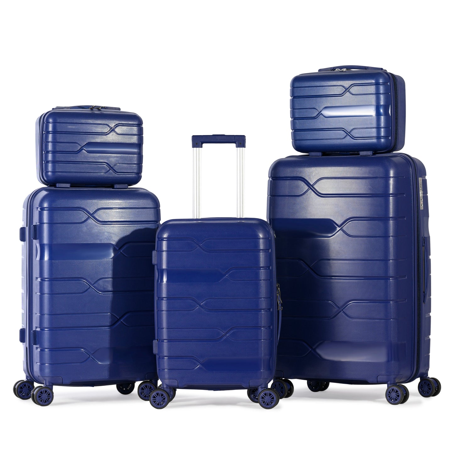 SPHINX - Complete Luggage Set 5 Piece -UNBREAKABLE PP(Blue)