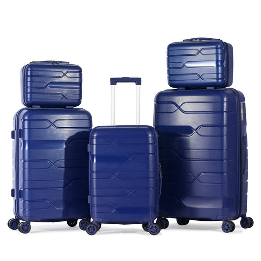 SPHINX - Complete Luggage Set 5 Piece -UNBREAKABLE PP(Blue)