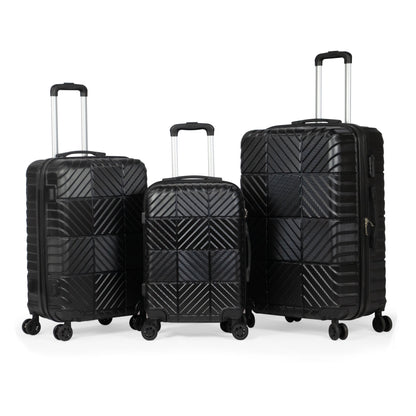 RUM -Complete Luggage Set 3 Piece -ABS (Black)
