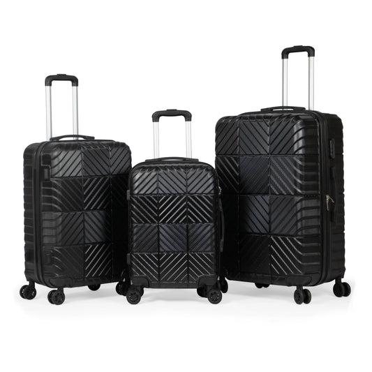 RUM -Complete Luggage Set 3 Piece -ABS (Black)