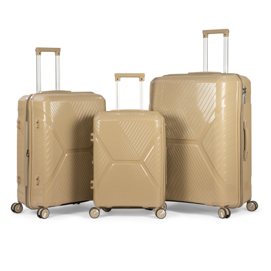 SAMARKAND - Comlpete Luggage Set 3 Piece -UNBREAKABLE PP(Beige)