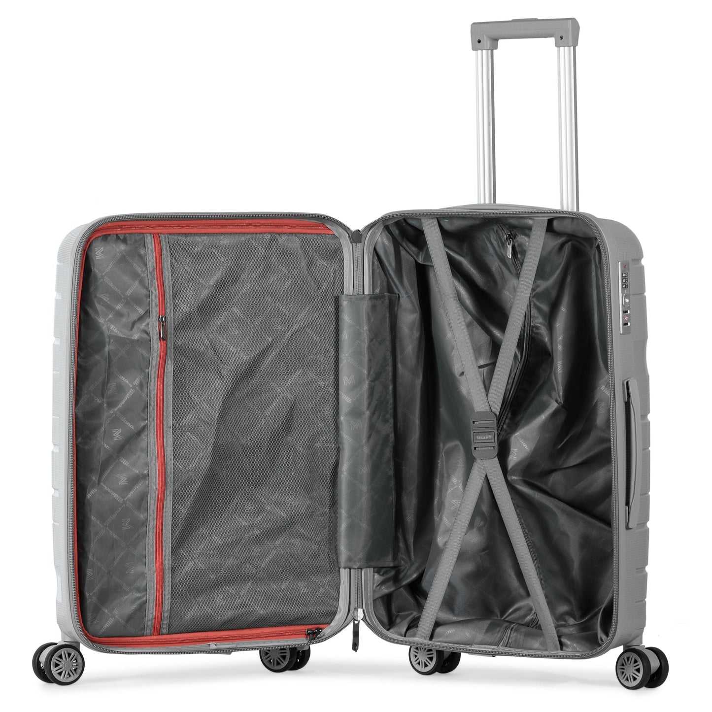 SPHINX - Complete Luggage Set 5 Piece -UNBREAKABLE PP(Silver)