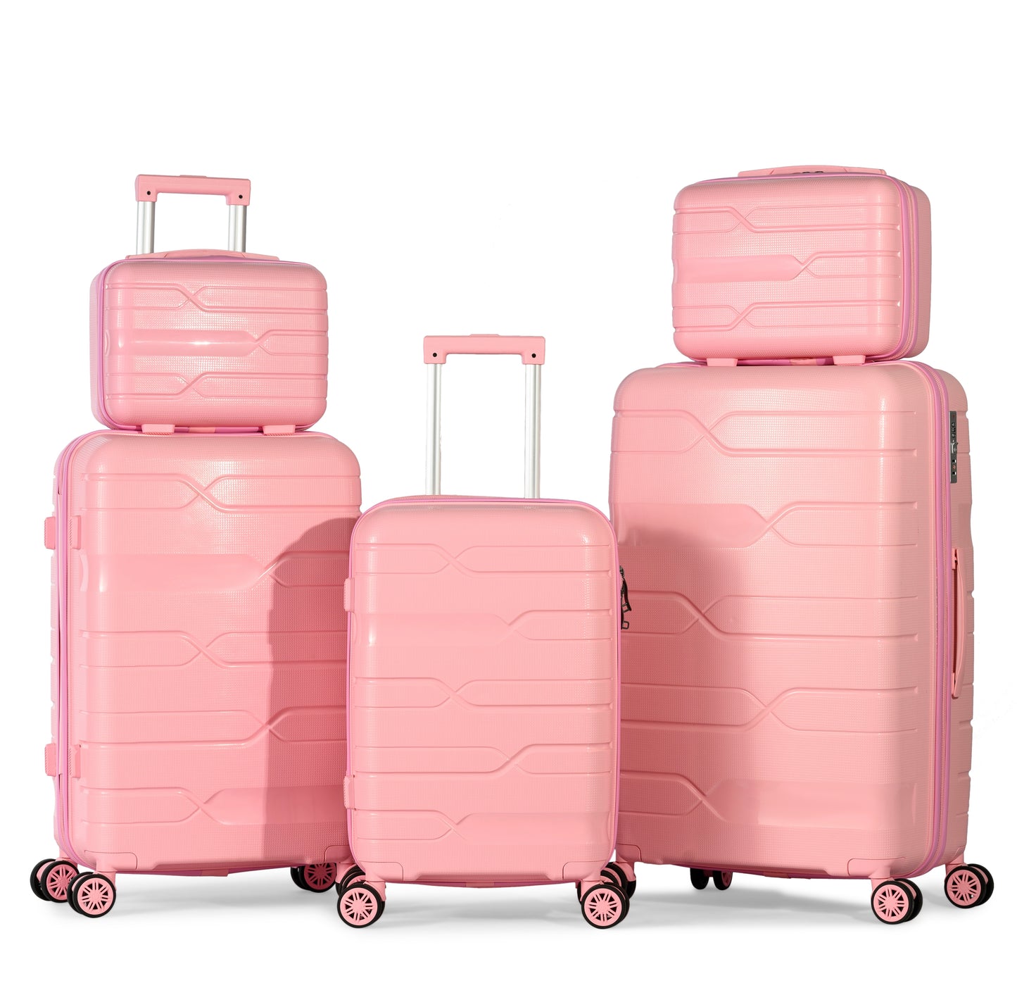 SPHINX - Complete Luggage Set 5 Piece -UNBREAKABLE PP(Pink)