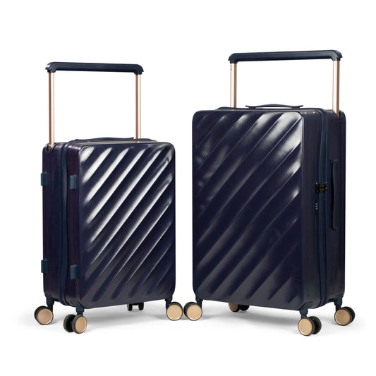 HAVANA -Wide Trolley Complete Luggage Set 2 Pieces - PC (Navy Blue)