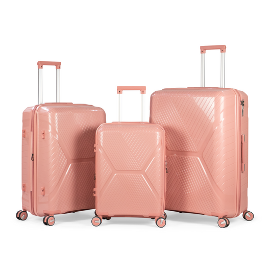 SAMARKAND - Comlpete Luggage Set 3 Piece -UNBREAKABLE PP(Rose Gold)