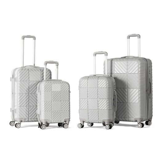 PETRA -Complete Luggage Set 4 Piece -ABS(Silver)
