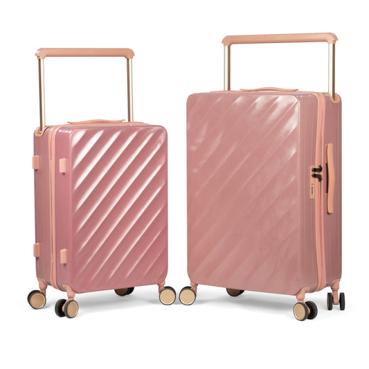 HAVANA -Wide Trolley Complete Luggage Set 2 Pieces - PC(Rose gold)
