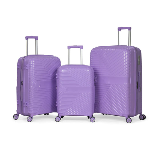 TAJ- Comlpete Luggage Set 3 Piece -UNBREAKABLE PP(purple)