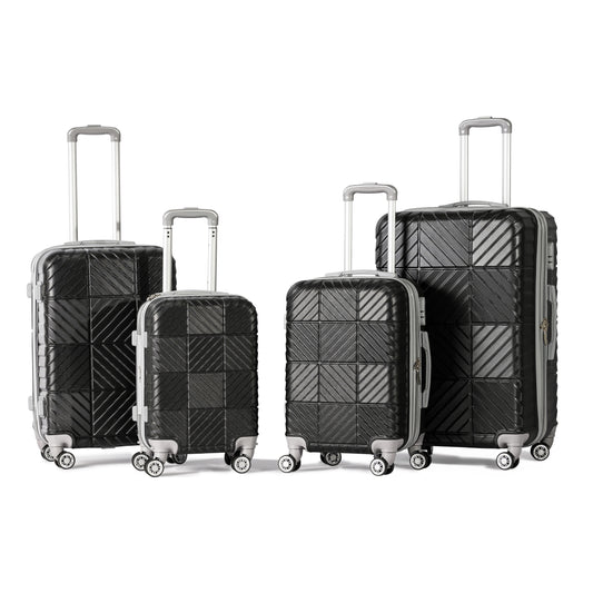 PETRA -Complete Luggage Set 4 Piece -ABS(Black)