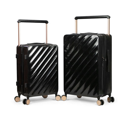 HAVANA -Wide Trolley Complete Luggage Set 2 Pieces - PC (Black)