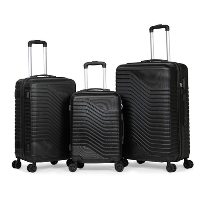 SINTRA -Complete Luggage Set 3 Piece -ABS (Black)