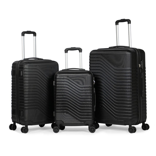 SINTRA -Complete Luggage Set 3 Piece -ABS (Black)