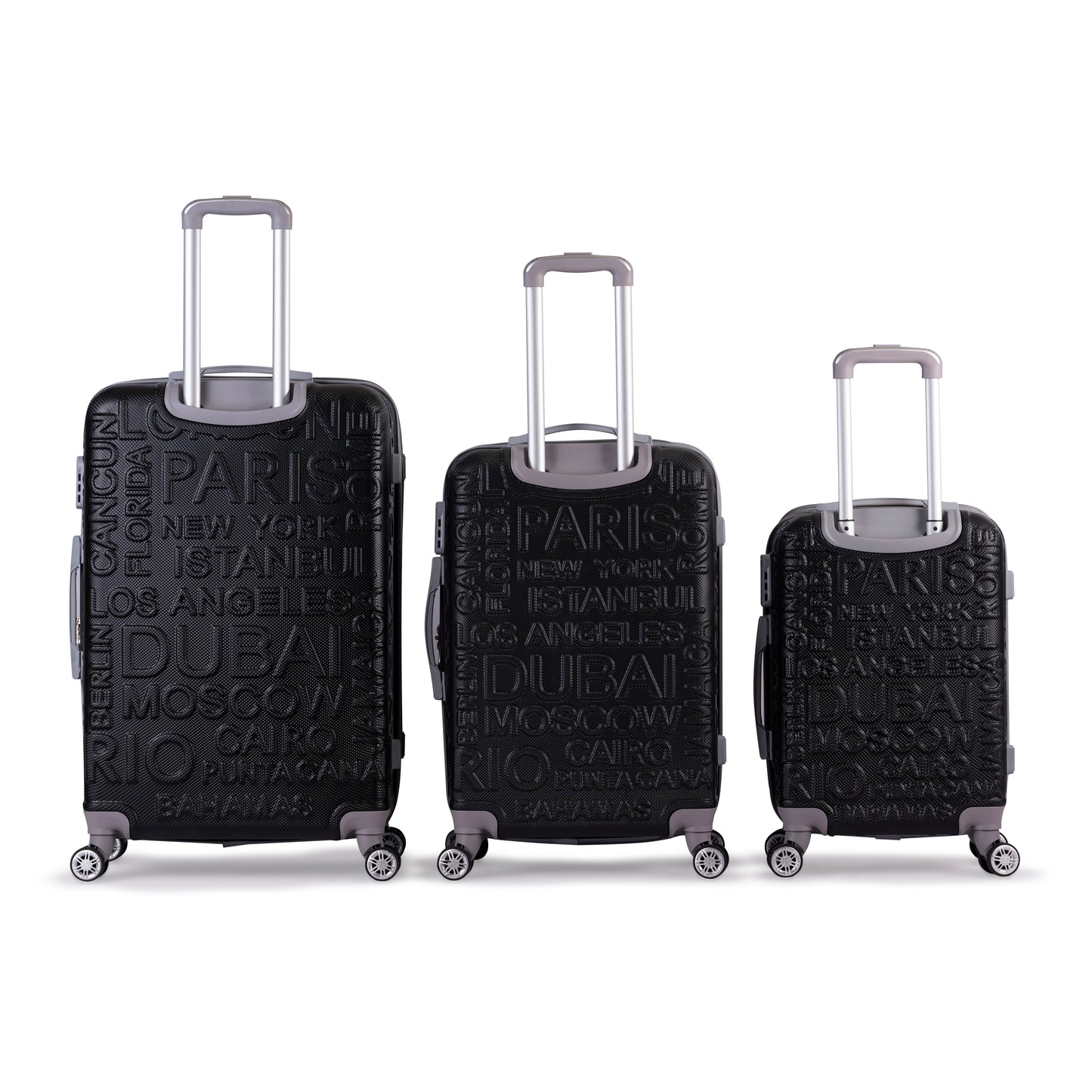 RIO -Complete Luggage Set 3 Piece -ABS(Black)