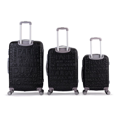 RIO -Complete Luggage Set 3 Piece -ABS(Black)