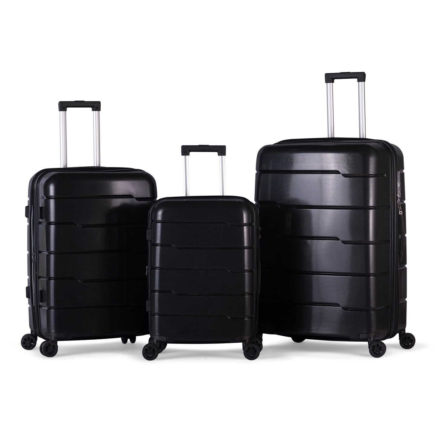 KILIMANJARO - Complete Luggage Set 3 Piece -UNBREAKABLE PP(Black)
