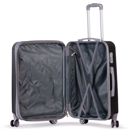 ALCTRAZ -Complete Luggage Set 3 Piece -ABS(Black)