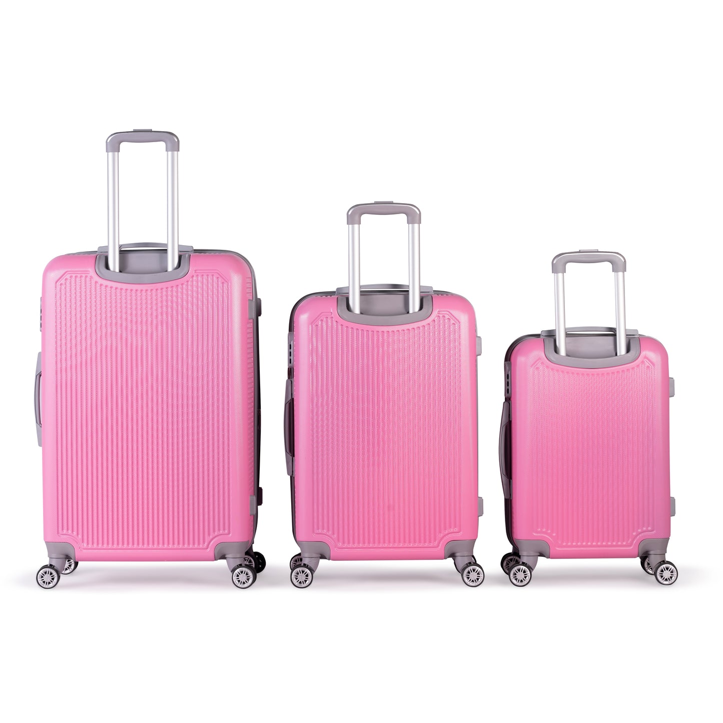 ALCTRAZ -Complete Luggage Set 3 Piece - ABS(pink)
