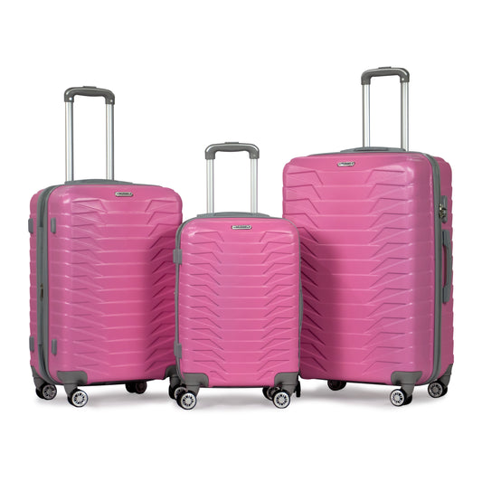LOUVRE -Complete Luggage Set 3 Piece -ABS(Pink)