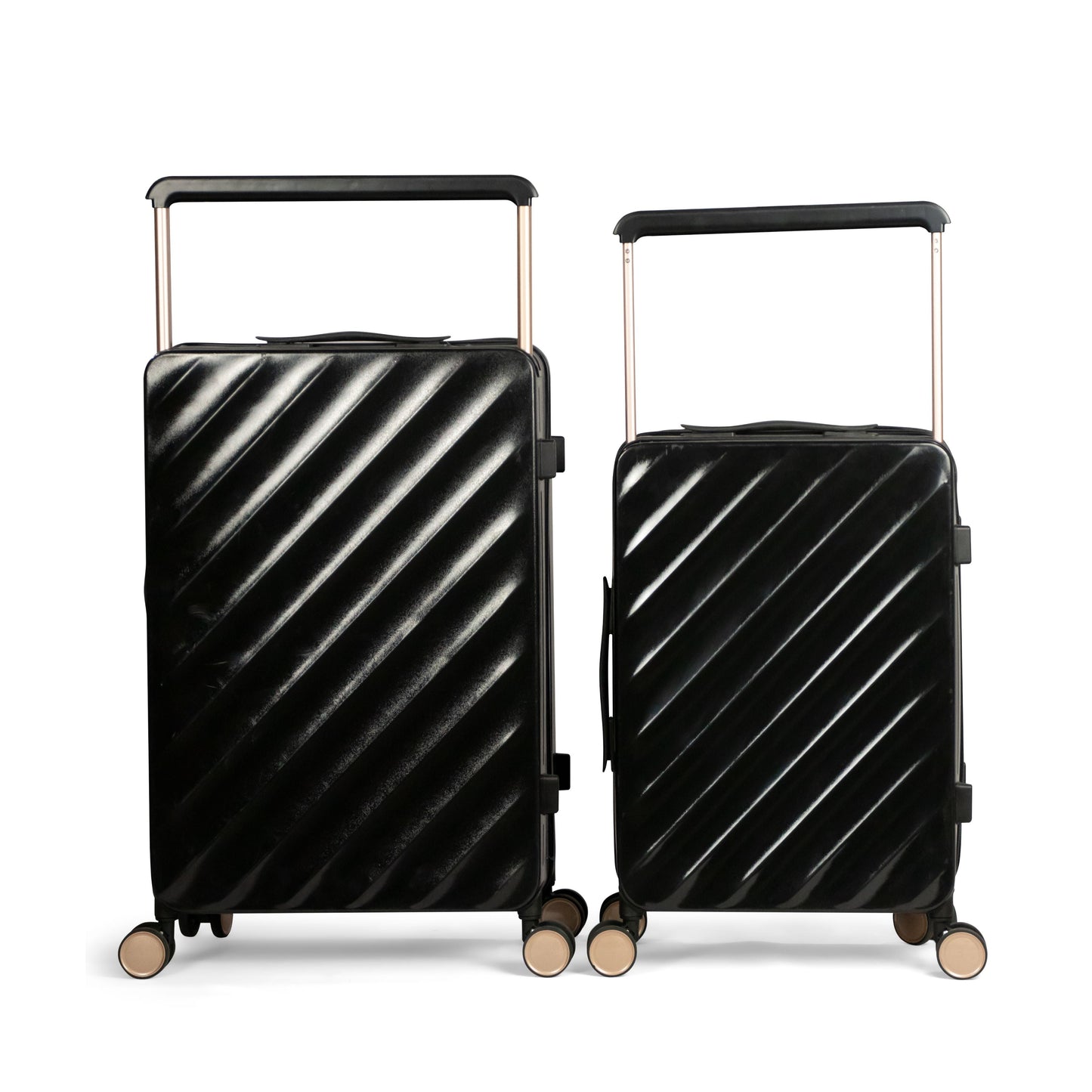 HAVANA -Wide Trolley Complete Luggage Set 2 Pieces - PC (Black)