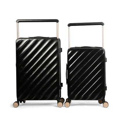 HAVANA -Wide Trolley Complete Luggage Set 2 Pieces - PC (Black)