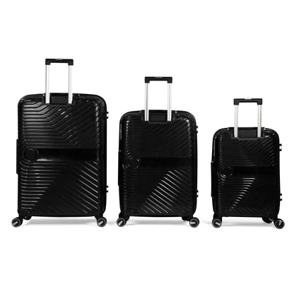TAJ- Comlpete Luggage Set 3 Piece -UNBREAKABLE PP(Black)