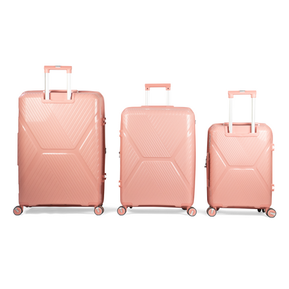 SAMARKAND - Comlpete Luggage Set 3 Piece -UNBREAKABLE PP(Rose Gold)