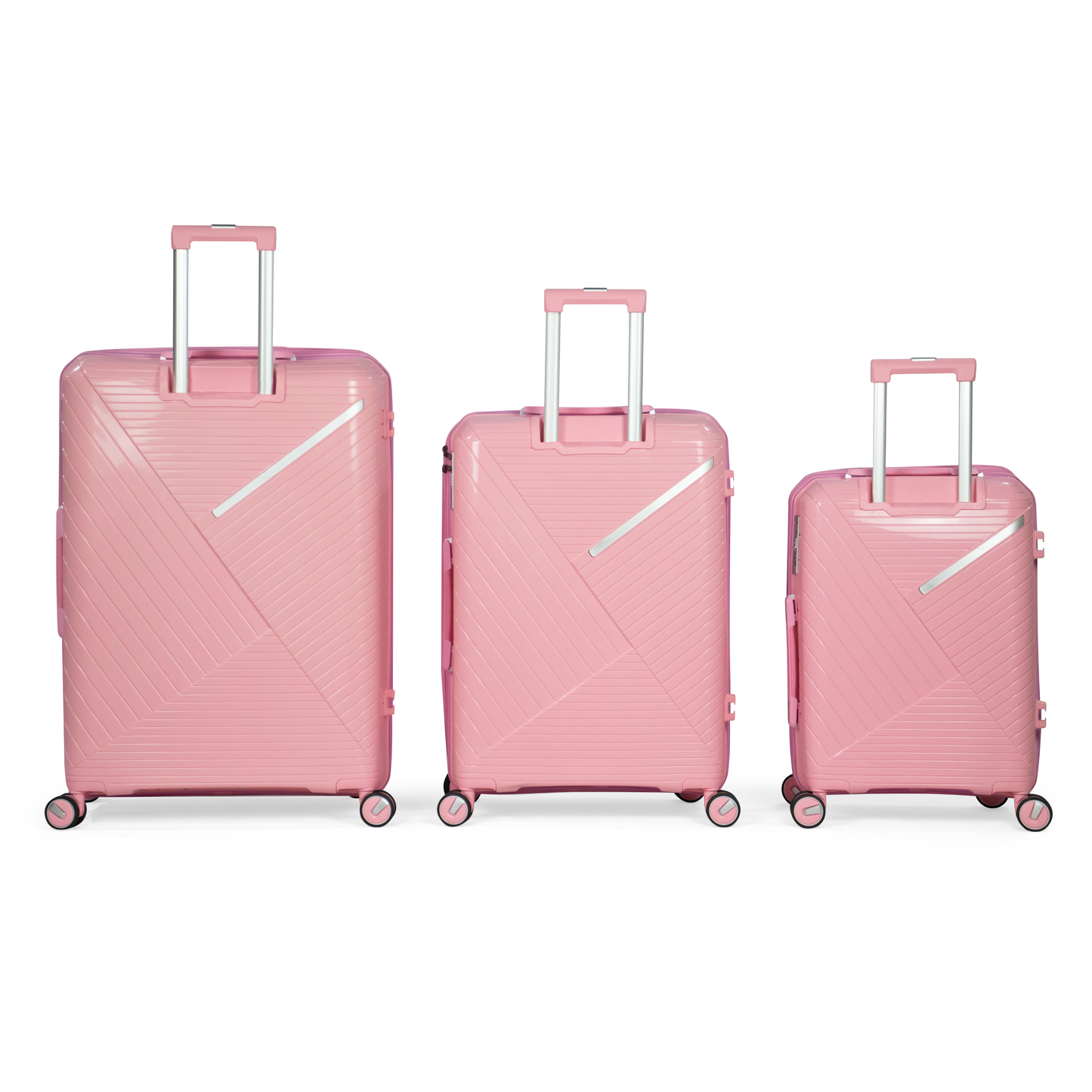 PYRAMID - Comlpete Luggage Set 3 Piece -UNBREAKABLE PP(Pink)
