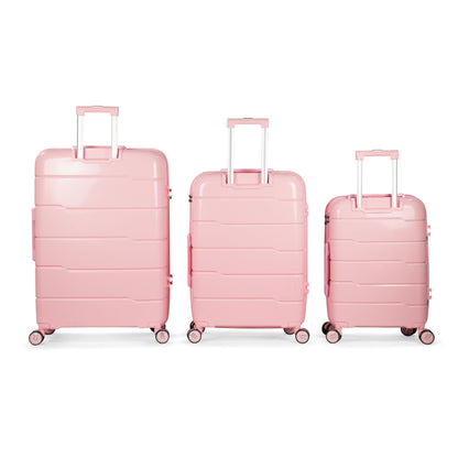 KILIMANJARO - Complete Luggage Set 3 Piece -UNBREAKABLE PP(Pink)
